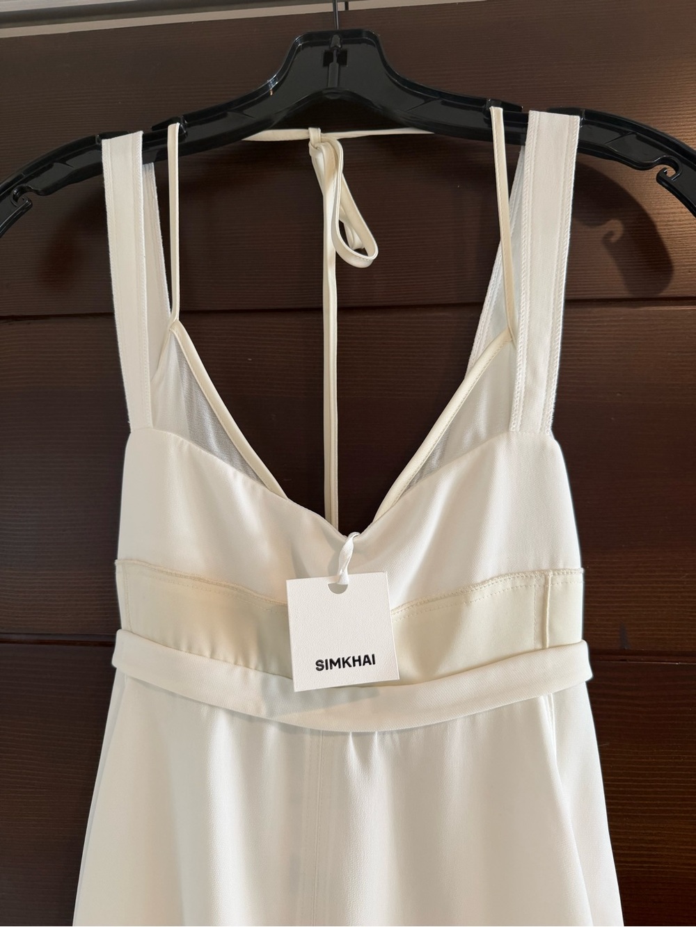 Ivory Halter Maxi Dress with Waist Tie - Picture 9 of 15